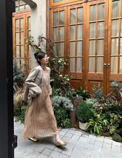 区区欧阳【中古甜茶】小香风西装外套女春季宽松复古高级感西服